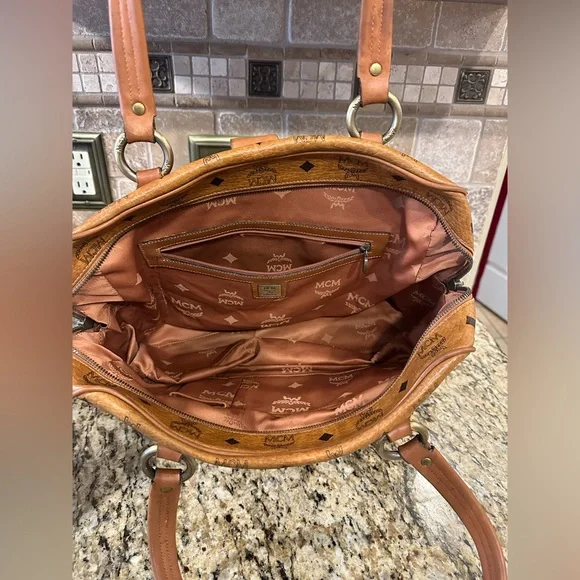MCM Cognac Visetos Satchel ✨🎉Host Pick 🎉✨ - Picture 5 of 16